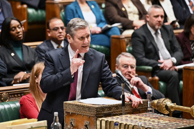 Kier Starmer addresses parliament in Westminster